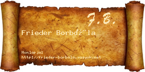 Frieder Borbála névjegykártya